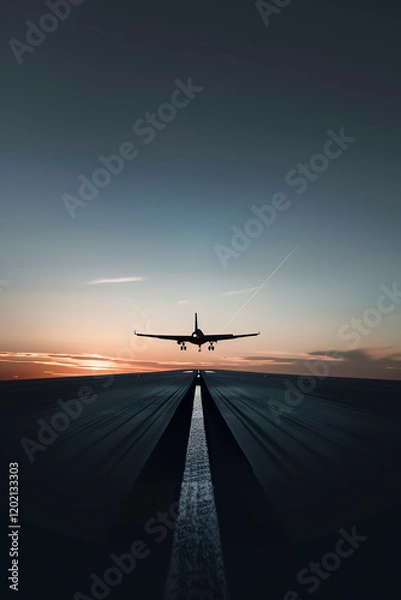 Fototapeta Dive into the world of aviation milestones with a minimalist approach, emphasizing clean lines and subtle details Present an unexpected perspective from a low angle that highlights the grandeur of fli
