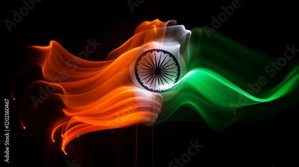 Fototapeta indian flag abstract background with lines