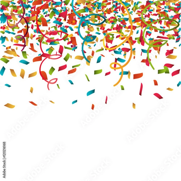 Fototapeta serpentine curling confetti isolated vector illustration eps 10