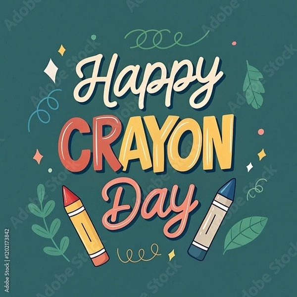 Obraz happy crayon day design