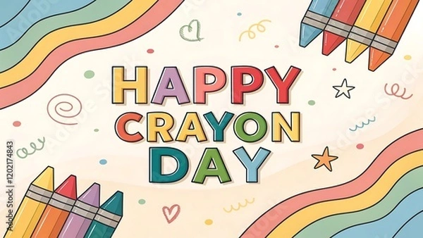 Obraz happy crayon day design
