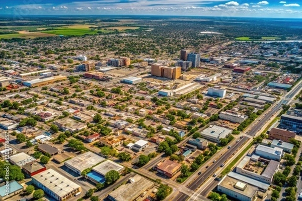 Fototapeta High-definition aerial views of Laredo, Texas. Explore the city's unique cityscape via satellite imagery.