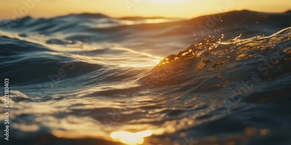Obraz Ocean Wave Sunset Close Up