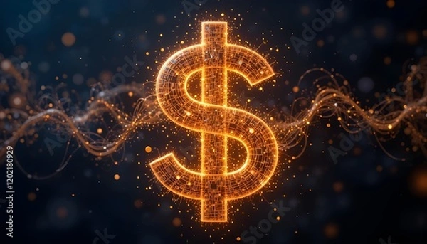 Fototapeta Dollar Symbol Futuristic
