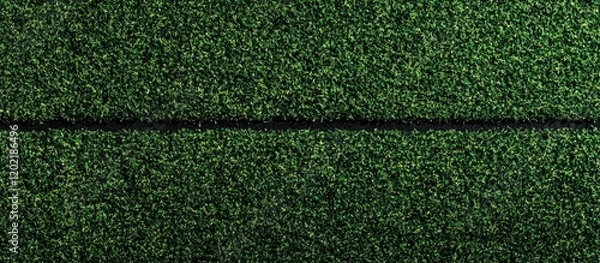 Fototapeta Artificial grass texture close-up with two distinct lines and rich green color ideal for background or graphic use Copy Space