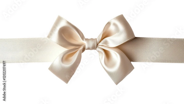 Obraz Elegant satin ribbon bow on smooth ribbon, perfect for gifts
