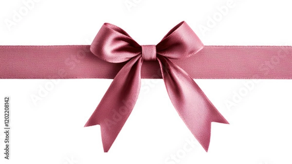 Obraz Elegant pink ribbon bow with smooth texture and long tails