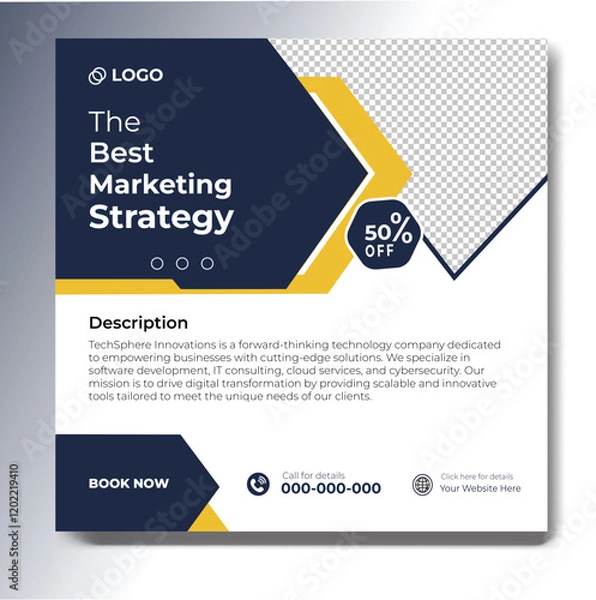 Fototapeta Digital marketing and corporate business service social media post banner template design