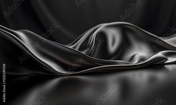 Obraz Abstract dark liquid surface with glossy ripples creates a dynamic background