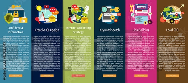 Obraz SEO and Development Vertical Banner Concept