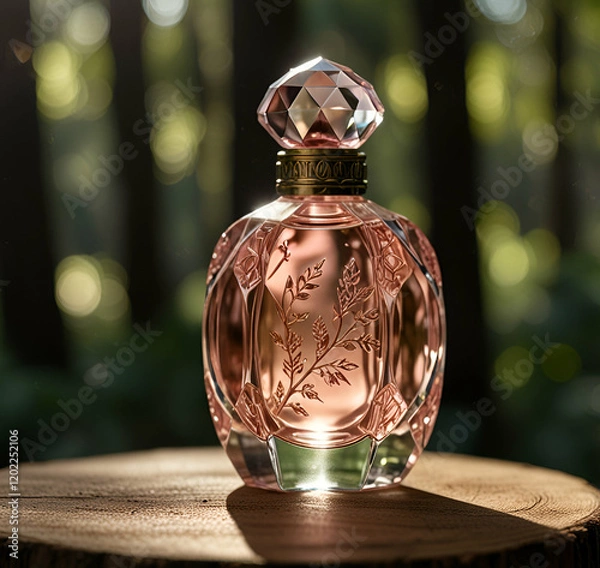 Obraz bottle of perfume on a wooden background