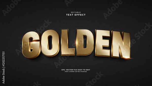 Fototapeta Golden editable text effect 3d realistic