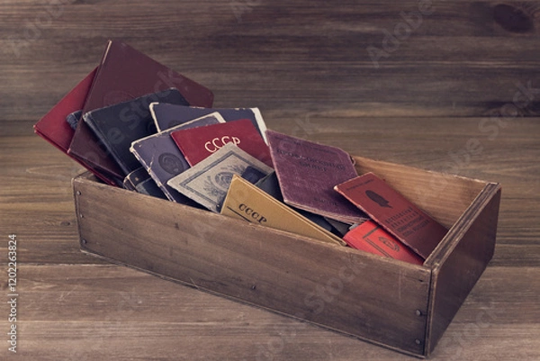 Fototapeta Personal special documents of soviet man in USSR