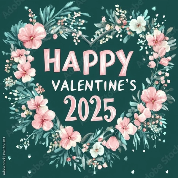 Fototapeta Greeting Card. Happy Valentine's Day 2025