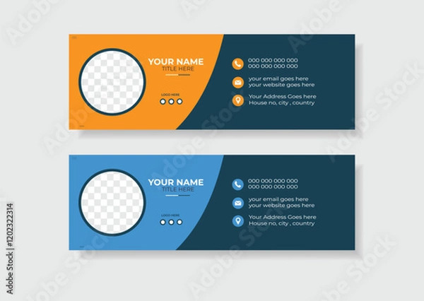 Obraz Corporate email signature template design with layout.