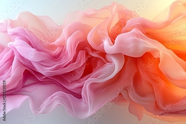 Obraz Abstract Pink and Orange Fabric Waves Flowing