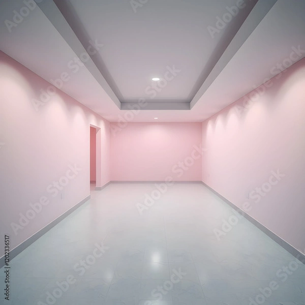 Obraz pastel colored liminal space, 3d render