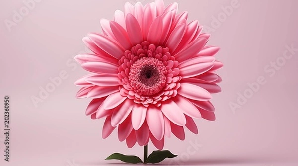 Fototapeta A macro view of a pink gerbera daisy center, showcasing intricate details and vibrant hues, studio view.