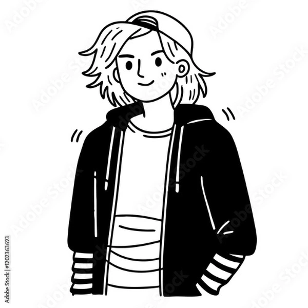 Fototapeta Estilo grunge: Vector de un joven rebelde