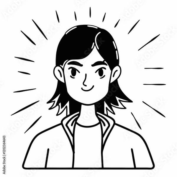 Fototapeta Retrato vectorial clásico: Un joven atemporal