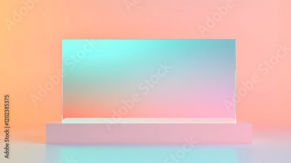 Fototapeta Pastel Colored Glass Display Platform Background