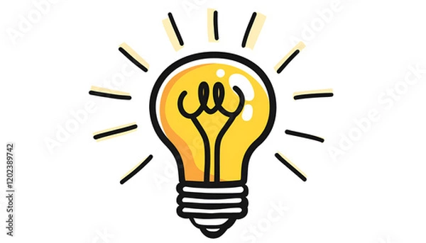 Fototapeta creative idea.Concept idea and innovation with paper light bulb on white background