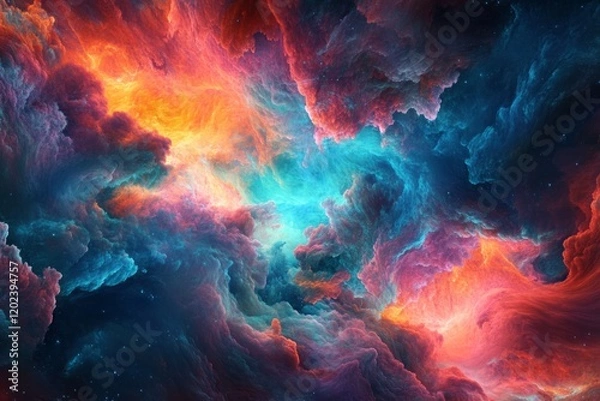 Obraz Celestial Nebula Cosmic Cloudscape Vivid Hues