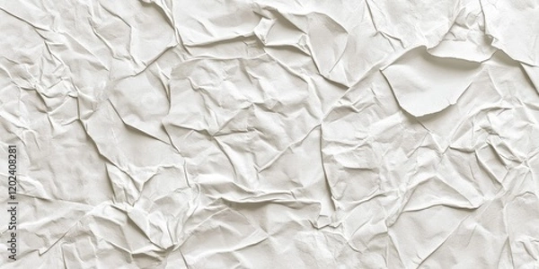 Fototapeta Wrinkled beige paper texture with intricate folds and natural patterns for organic and vintage-inspired projects
