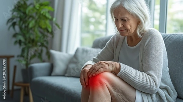 Obraz old person with knee pain