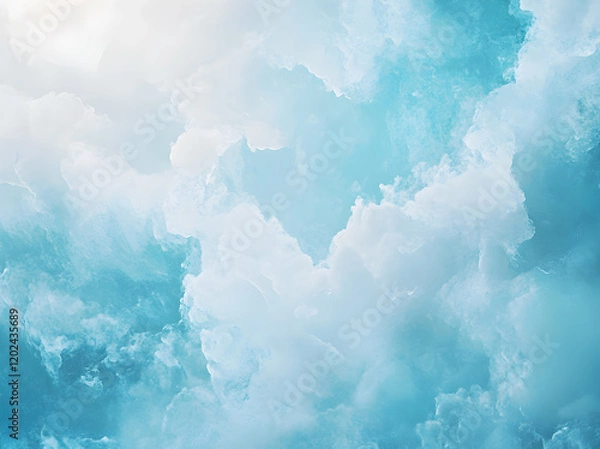 Fototapeta Celestial Cloudscape: A Dreamy Blue Heaven