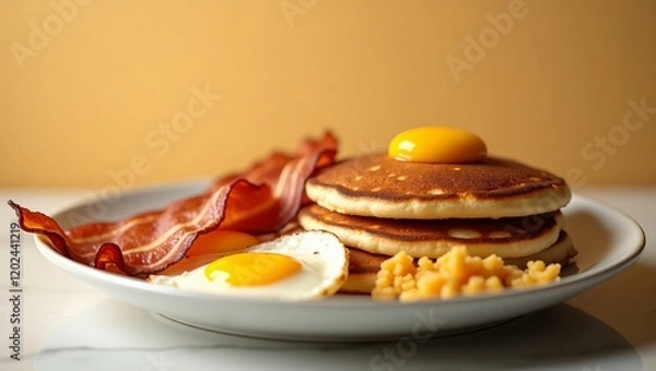 Fototapeta Bacon, Eggs, Pancakes, and Hashbrowns