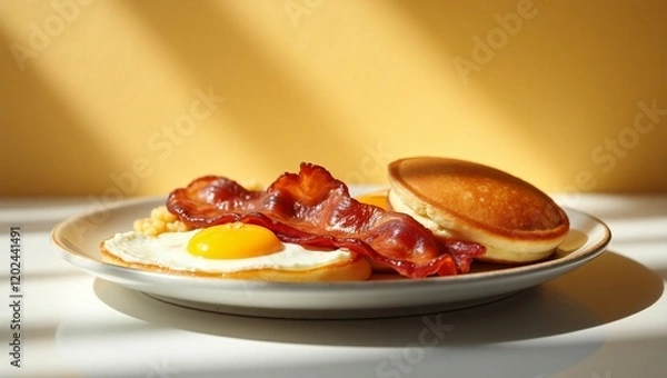 Fototapeta Bacon, Eggs, Pancakes, and Hashbrowns