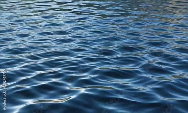 Fototapeta   A seamless high-resolution (8k) water texture featuring a realistic depiction of the water's surface, complete with intricate ripples and reflections.