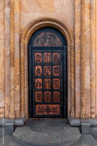 Obraz Doors with religious images in the Christian Orthodox Church of the Holy Trinity