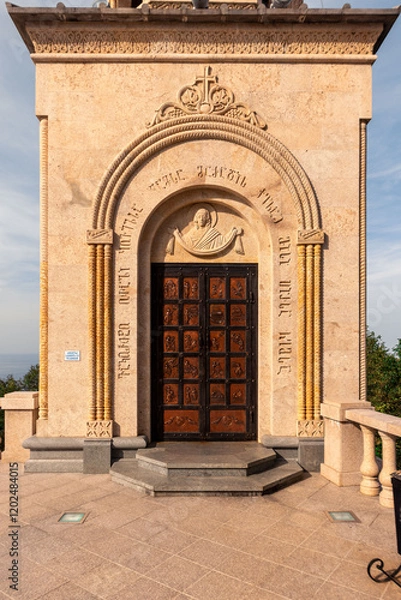 Obraz Doors with religious images in the Christian Orthodox Church of the Holy Trinity