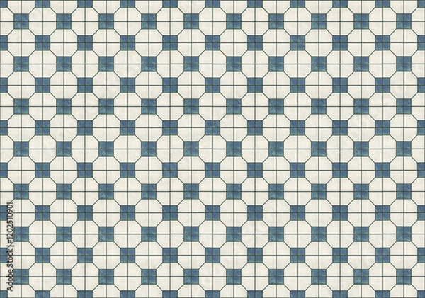 Fototapeta Hong Kong traditional vintage blue pattern floor textured banner background