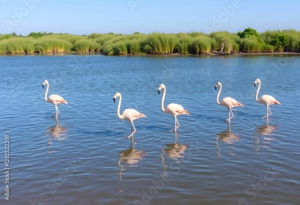 Obraz flamingos in the lake