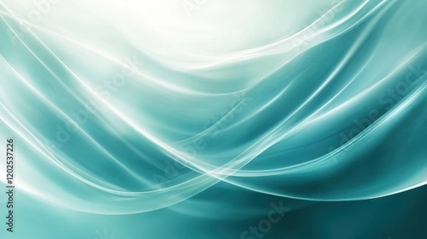Fototapeta Serene teal and turquoise abstract waves