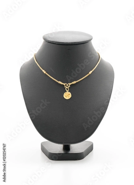 Fototapeta beautiful and luxury necklace with jewelry stand neck
