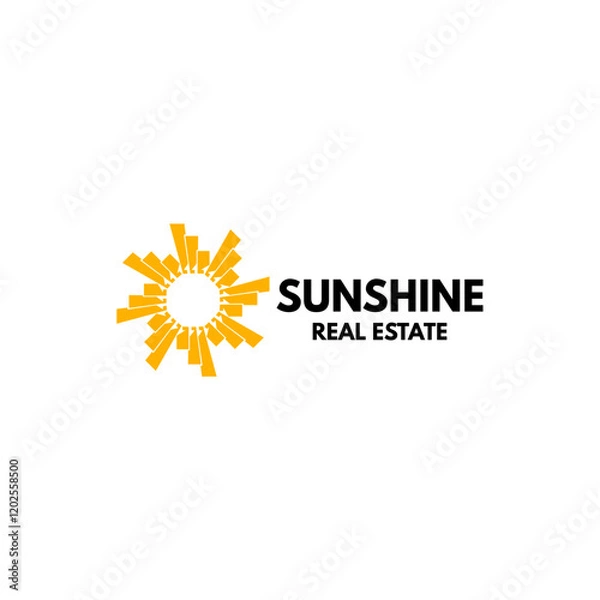 Fototapeta Sunshine logo design represents radiant brightness and innovative light concepts, conveying a modern, professional brand identity corporate image editable vector.