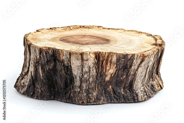 Fototapeta Tree stump isolated on a white background