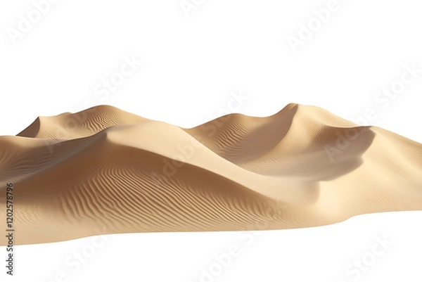 Fototapeta Sand dunes isolated on a white background