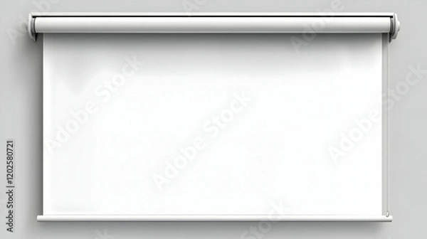 Obraz Minimalist Design: Close-Up of a White Roller Blind Against a Neutral Background