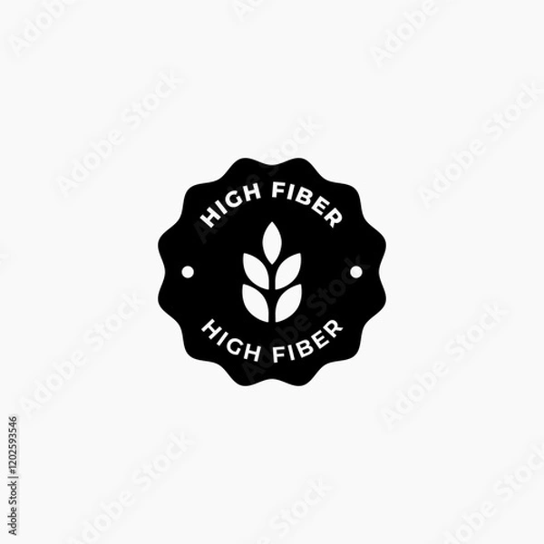 Obraz High fiber stamp sign vector isolated. High fiber icon for product packaging design element. High fiber label for packaging design element.