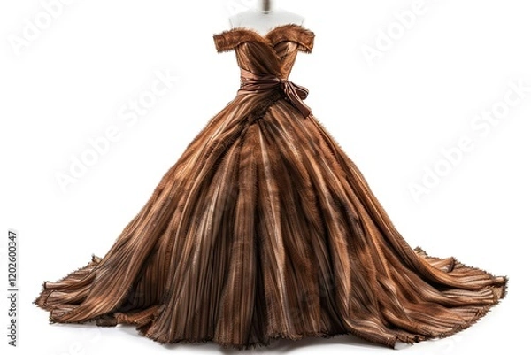 Fototapeta Elegant Brown Gown On A Mannequin Display