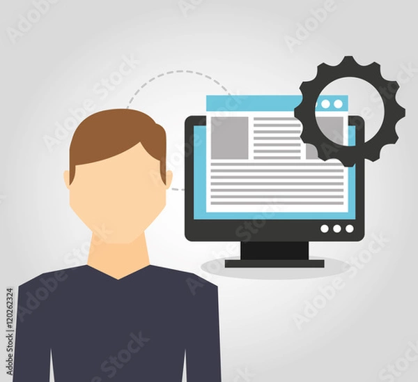 Fototapeta design language programming software concept vector illustration