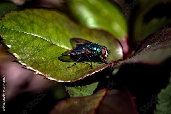 Fototapeta fly on a leaf