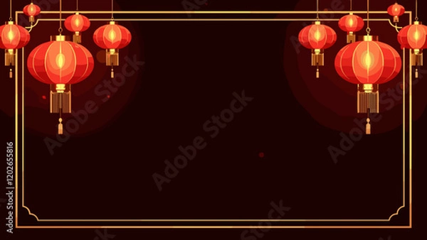 Fototapeta chinese new year background lampion red light