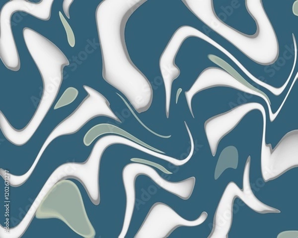 Fototapeta abstract blue background with waves marble effect liquid texture wallpaper