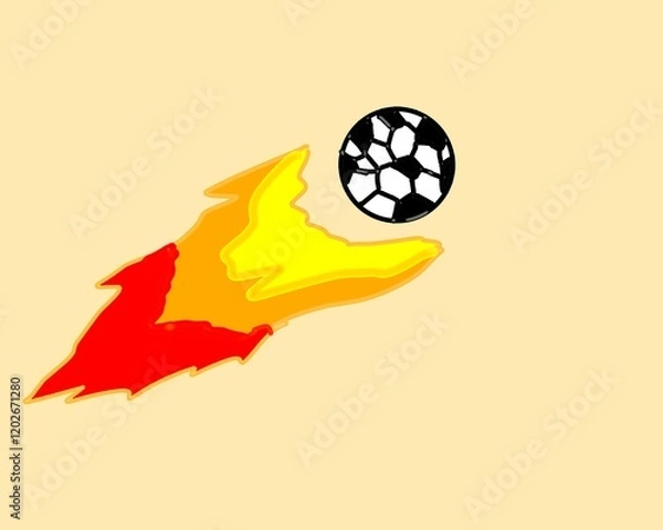 Obraz soccer ball with fire 